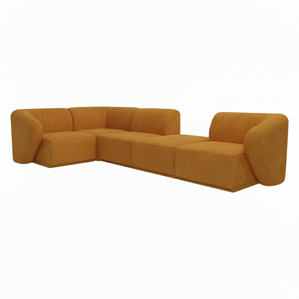 Narożnik Modułowy Tapicerowany Monir SL+R+S+P+SP bez funkcji spania - Nowoczesna Sofa do Salonu