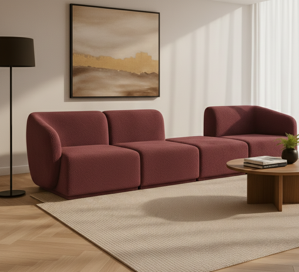 Sofa Modułowa Tapicerowana Monir SL+S+P+SP bez funkcji spania - Nowoczesna Kanapa do Salonu