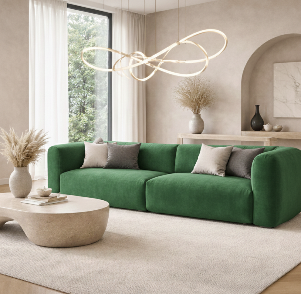 Wygodna Sofa Modułowa Tapicerowana Dalia bez funkcji spania - Modernistyczna Kanapa do Salonu
