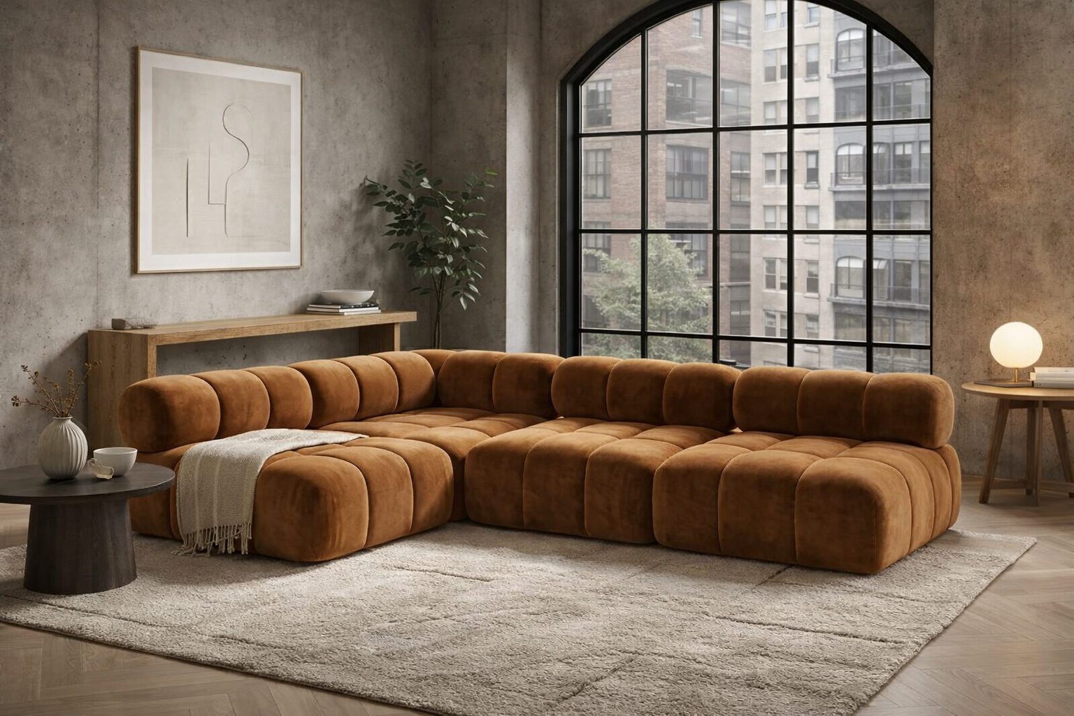 Narożnik Modułowy Tapicerowany Balia S+R+S+S - Duża Sofa Rogowa Bubbly