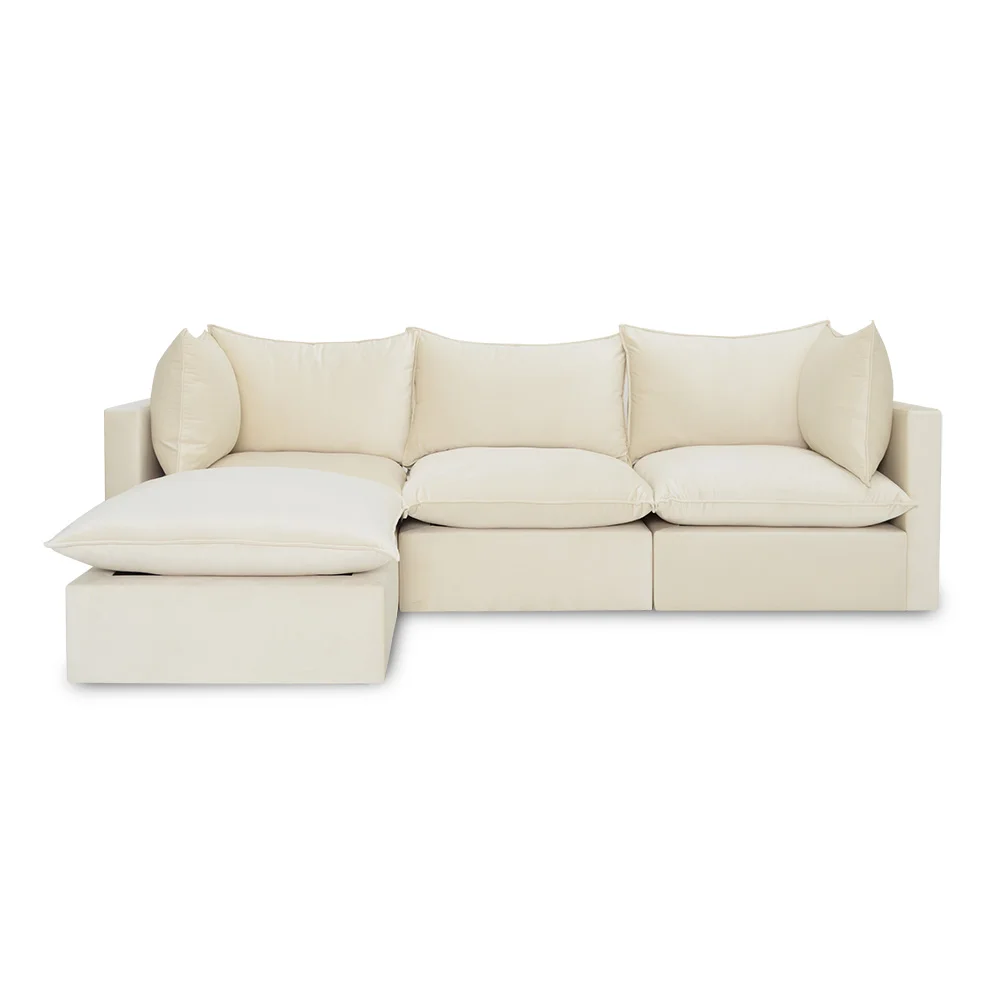 Narożnik Modułowy Tapicerowany Nuell P+R+S+R bez funkcji spania - Nowoczesna Sofa do Salonu