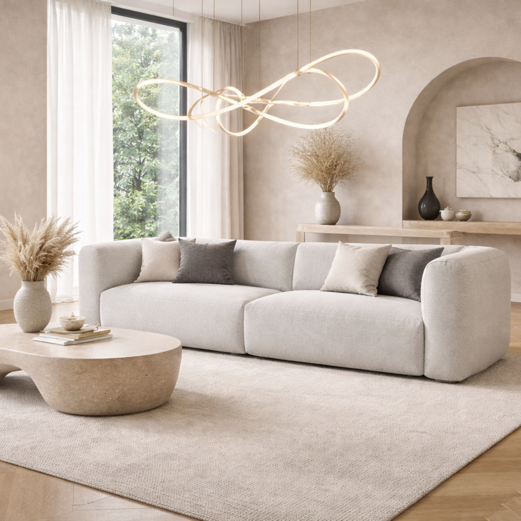 Wygodna Sofa Modułowa Tapicerowana Dalia bez funkcji spania - Modernistyczna Kanapa do Salonu