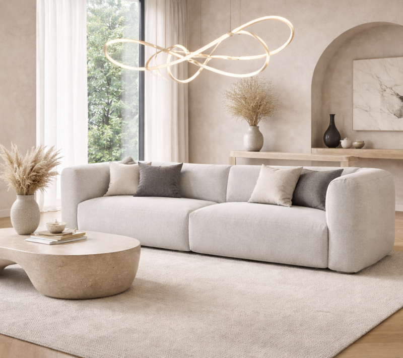 Wygodna Sofa Modułowa Tapicerowana Dalia bez funkcji spania - Modernistyczna Kanapa do Salonu