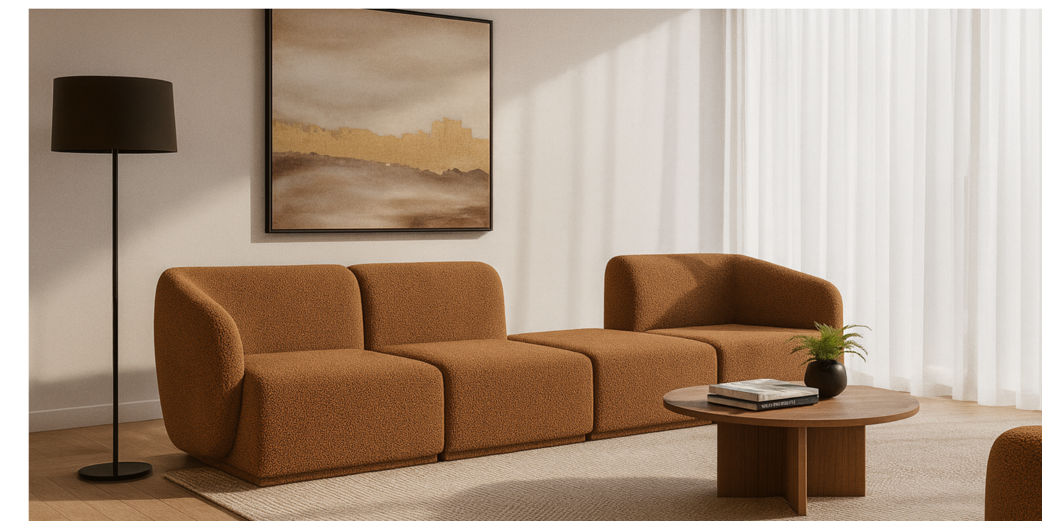Sofa Modułowa Tapicerowana Monir SL+S+P+SP bez funkcji spania - Nowoczesna Kanapa do Salonu