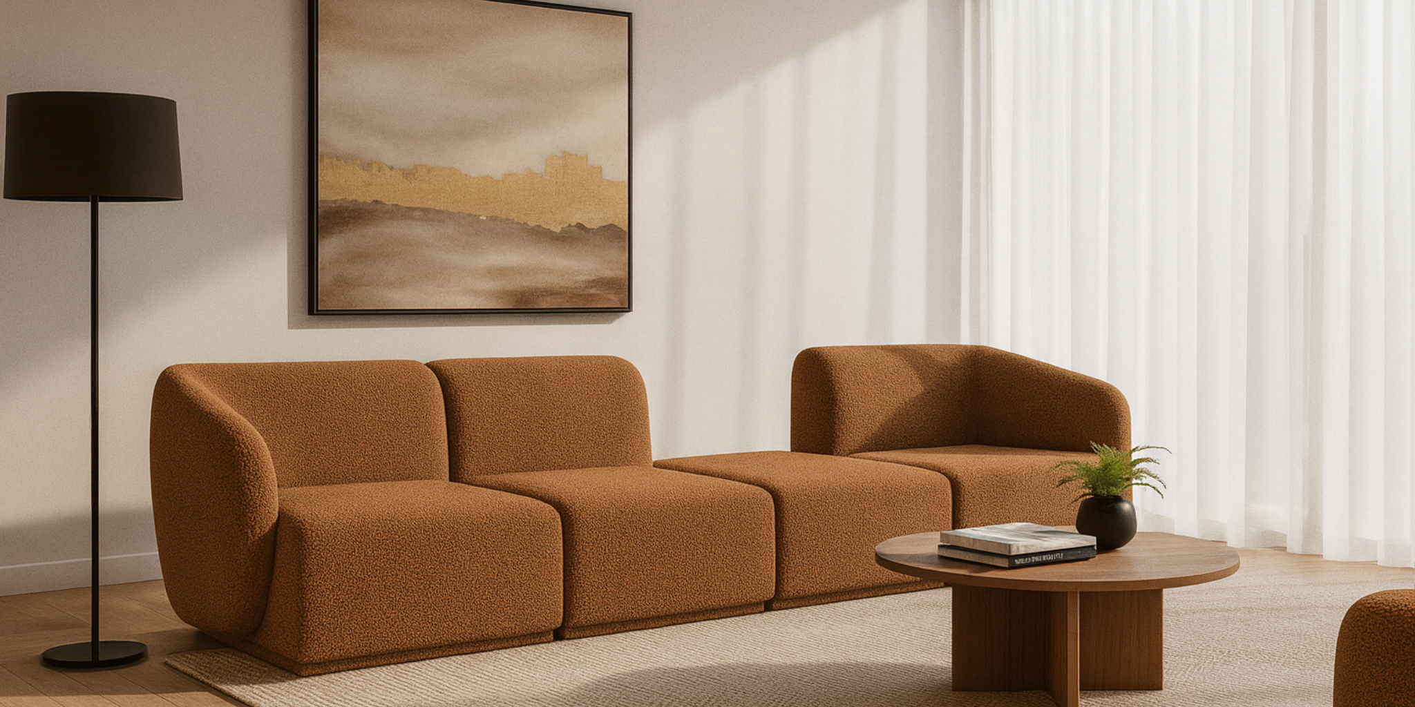 Sofa Modułowa Tapicerowana Monir SL+S+P+SP bez funkcji spania - Nowoczesna Kanapa do Salonu