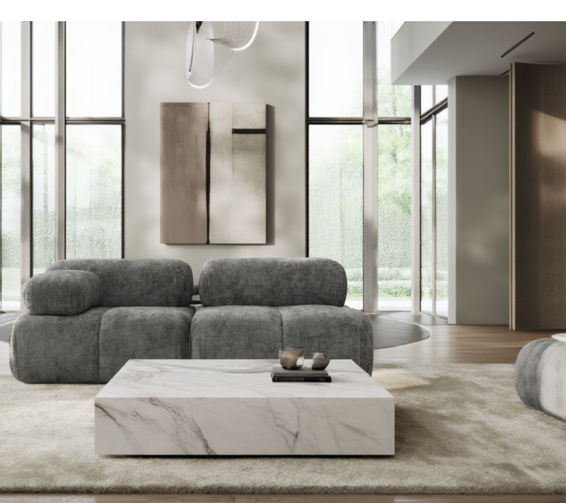 Sofa Modułowa Tapicerowana Milky SL+S - Nowoczesna Kompaktowa Kanapa do Salonu