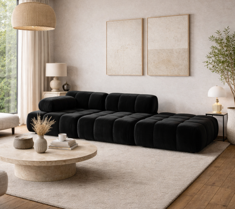 Sofa Modułowa Tapicerowana Defia SL+S+P - Duża Nowoczesna Wygodna Kanapa do Salonu