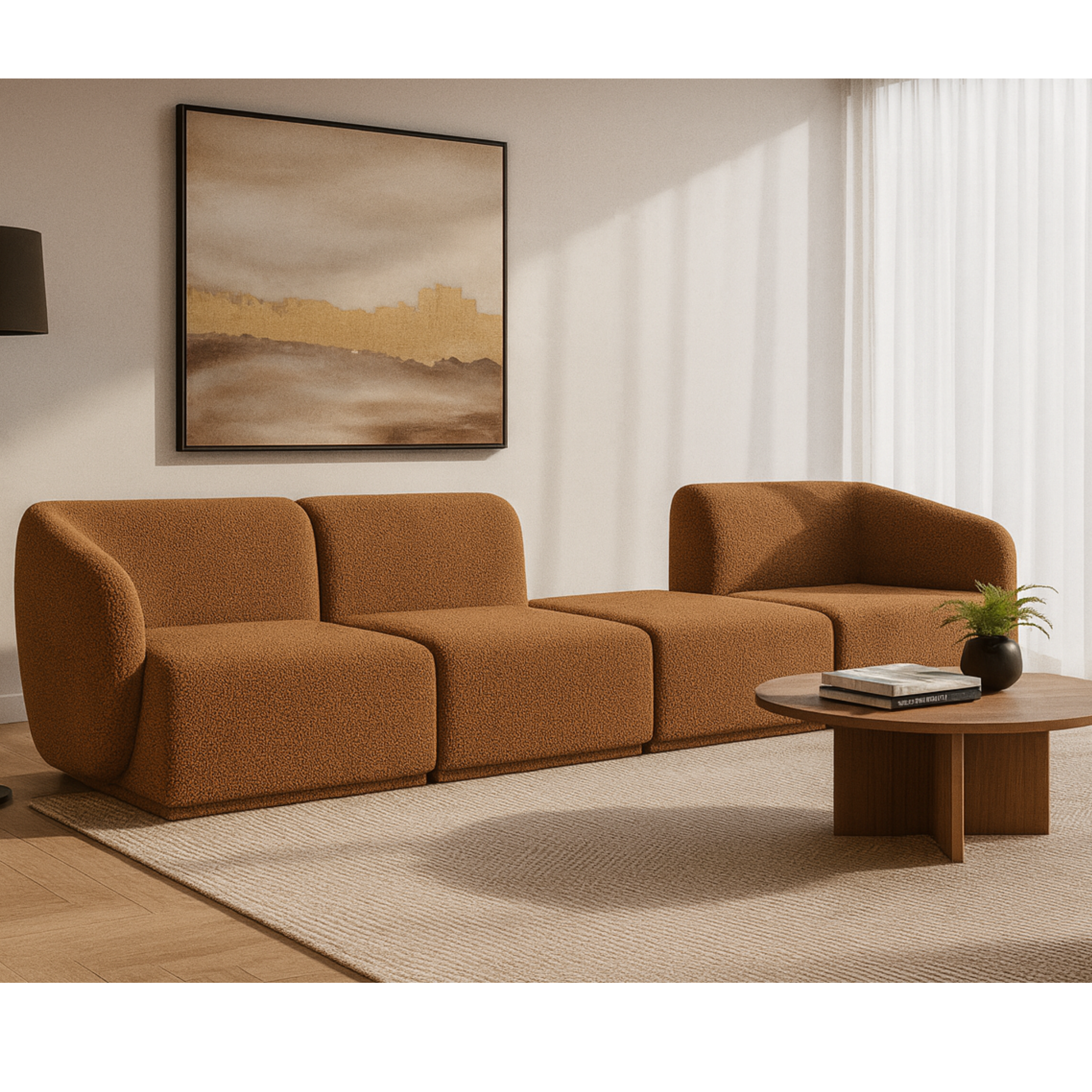Sofa Modułowa Tapicerowana Monir SL+S+P+SP bez funkcji spania - Nowoczesna Kanapa do Salonu