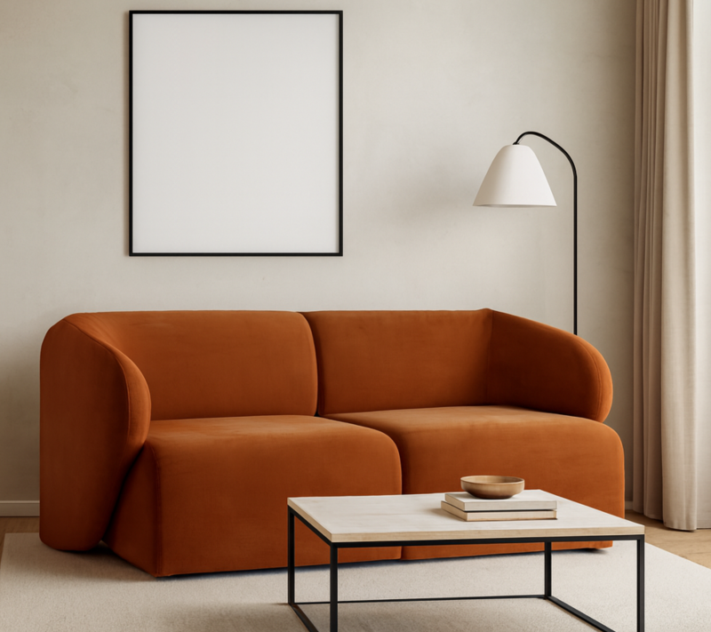 Sofa Modułowa Tapicerowana Verna SL+SP bez funkcji spania - Nowoczesna Dwuosobowa Kanapa do Pokoju