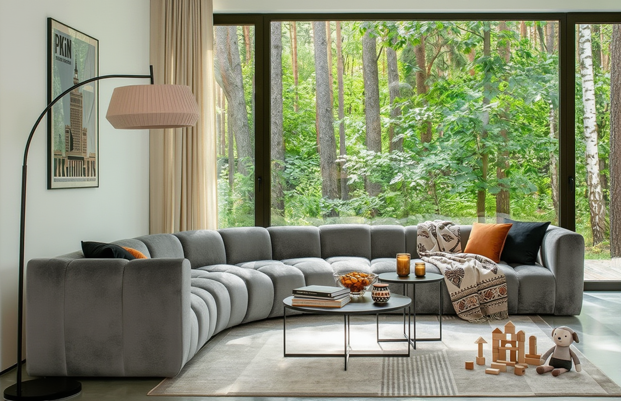 Narożnik Modułowy Tapicerowany Real SL+R+R+SP - Duża Sofa Rogowa do Salonu