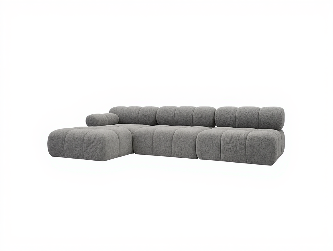 Narożnik Modułowy Tapicerowany Balia SZL+S+S - Duża Sofa Bubbly z Szezlongiem