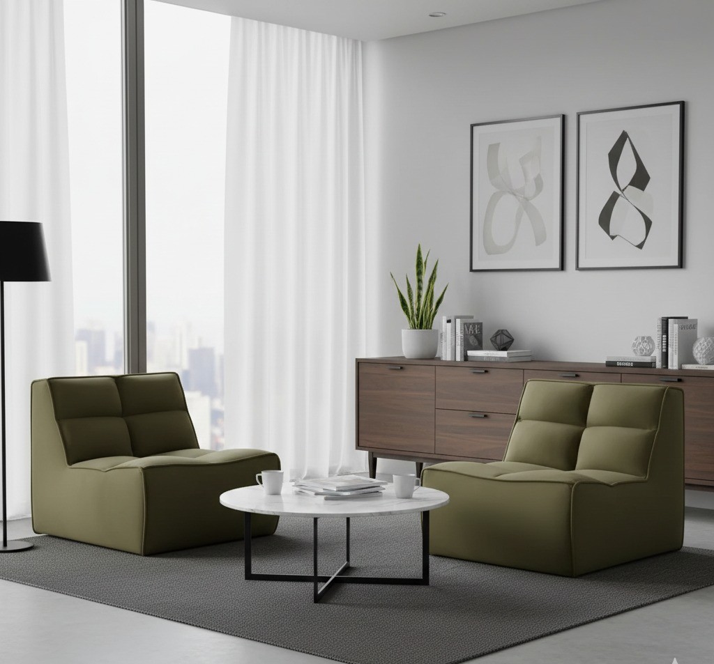 Fotel tapicerowany Sorin minimalistyczny – wygodny do salonu