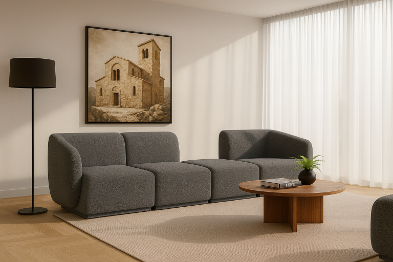 Sofa Modułowa Tapicerowana Monir SL+S+P+SP bez funkcji spania - Nowoczesna Kanapa do Salonu