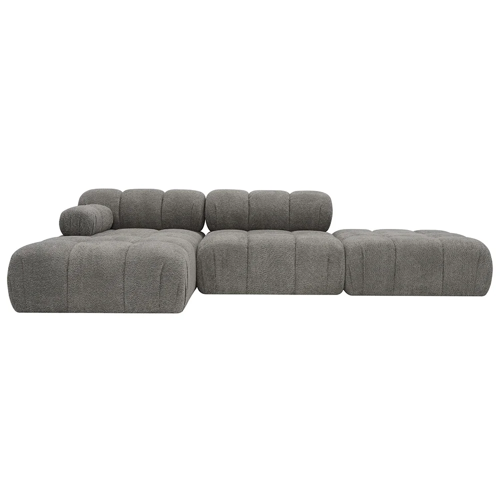 Narożnik Modułowy Tapicerowany Balia SZL+S+P- Nowoczesna Sofa z Szezlongiem i Pufą