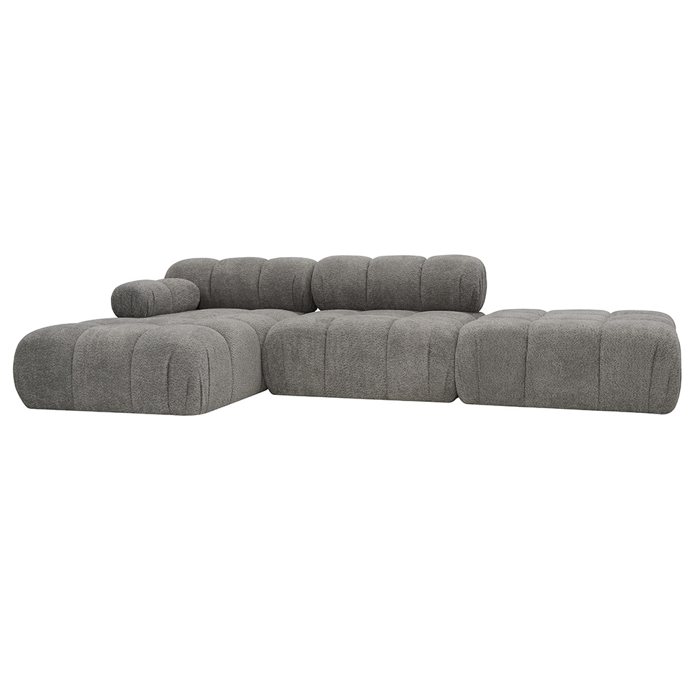 Narożnik Modułowy Tapicerowany Balia SZL+S+P- Nowoczesna Sofa z Szezlongiem i Pufą