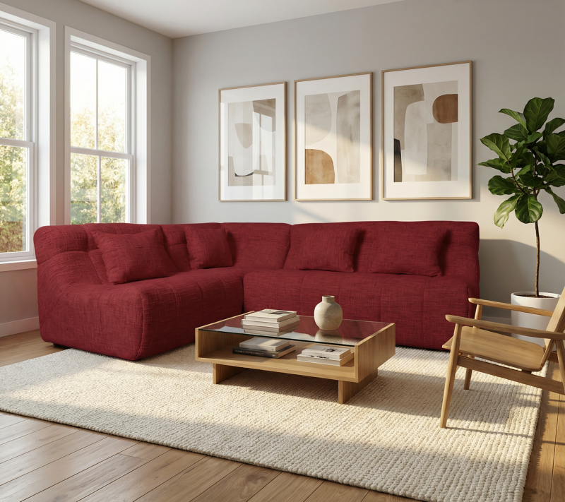Narożnik Modułowy Tapicerowany Linea FOTEL, RÓG, SOFA bez funkcji spania - Nowoczesna Kanapa do Salonu