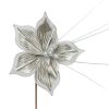 KWIAT ŚWIĄTECZNY 190B O 21 CM SREBRNY
