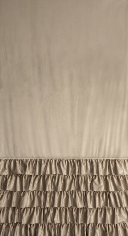 Zasłona gotowa Carli ciemnobeżowa 140 X 250 cm – z welwetowymi falbanami