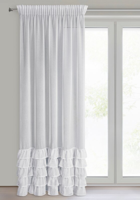 FIRANA GOTOWA CARLI NA TAŚMIE 140 X 250 CM BIAŁY