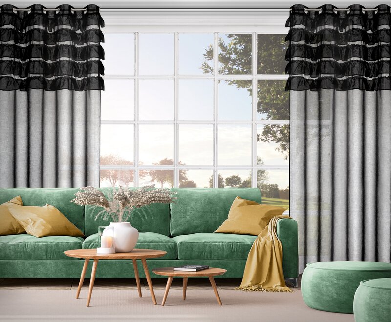 Zasłona gotowa Aura czarna 140 x 250 cm – dodaje lekkości