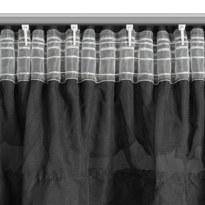 Firana gotowa Aura czarna 140 x 270 cm – subtelna prywatność