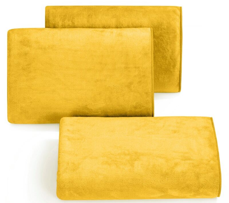 Ręcznik szybkoschnący Amy3 musztardowy 80 x 150 cm – miękki i chłonny