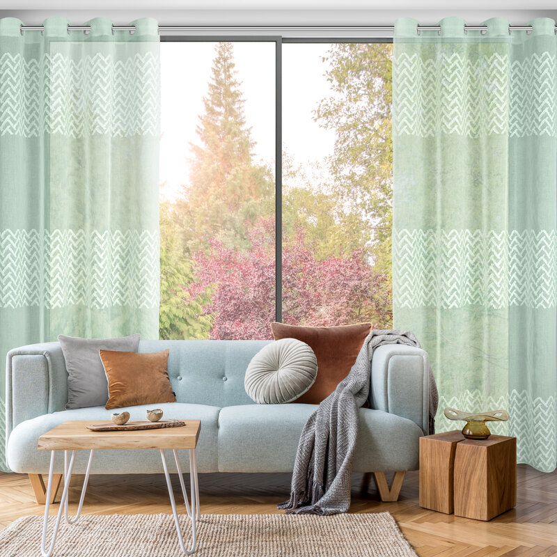 Zasłona gotowa miętowa 140 x 250 cm – filtruje światło