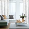 Firana gotowa Poli z kwiatowym wzorem biała 140 X 250 CM – rozświetla wnętrze