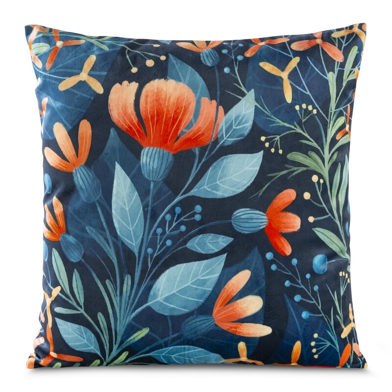 POSZEWKA VELVET 93 45 X 45 CM NIEBIESKI