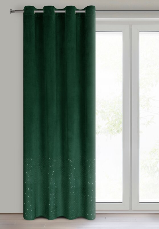 Zasłona gotowa Ariadna ciemnozielona 140 x 250 cm – zaciemnia pomieszczenie