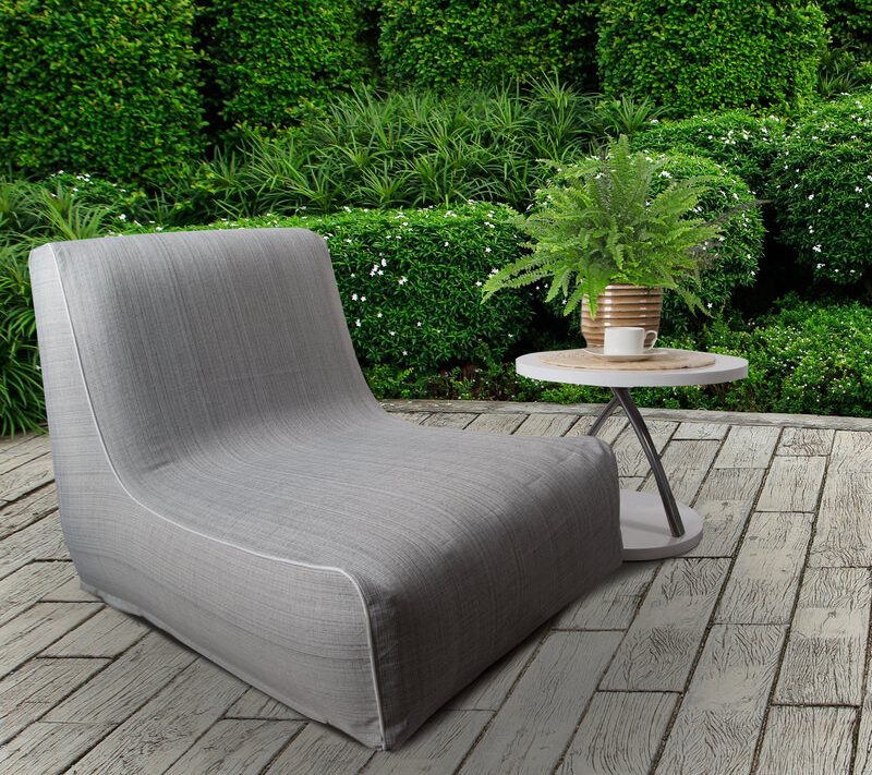 Fotel dmuchany ogrodowy srebrny 70x90x70 cm – idealny na taras