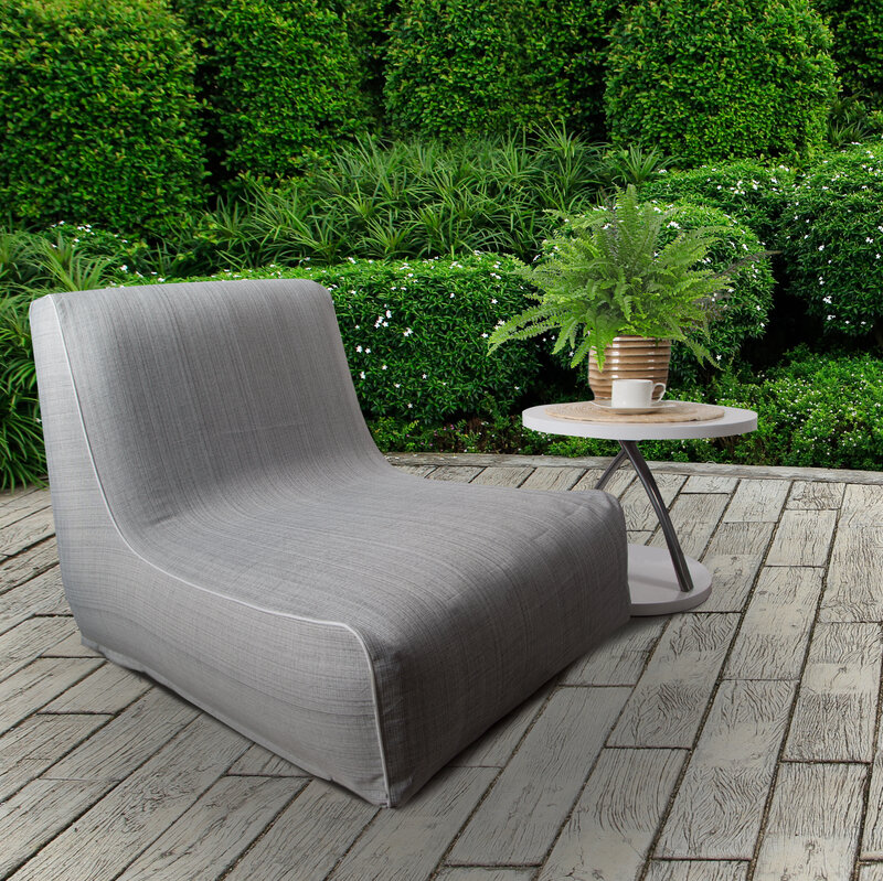 Fotel dmuchany ogrodowy srebrny 70x90x70 cm – idealny na taras