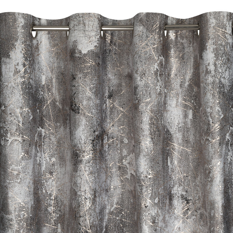 Zasłona gotowa stalowa 140 x 250 cm – zaciemniająca i stylowa