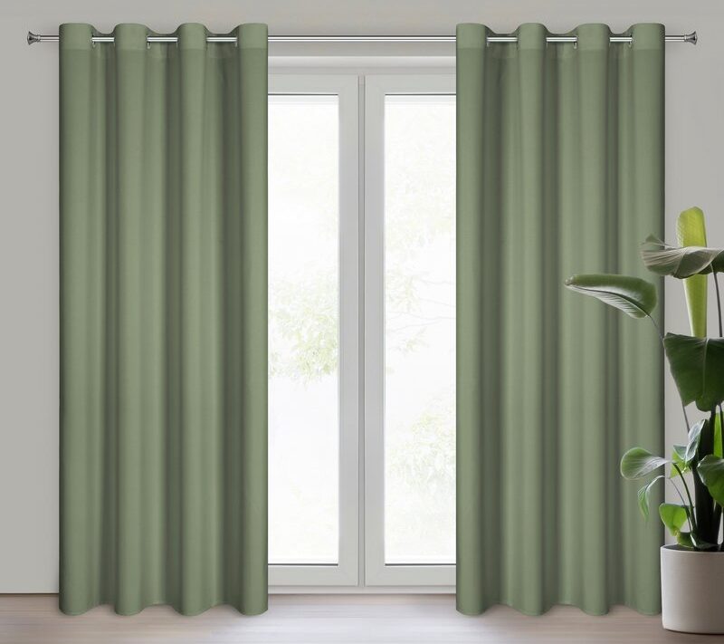 Zasłona gotowa Rita oliwkowa 140 x 250 cm – zaciemnia pomieszczenie