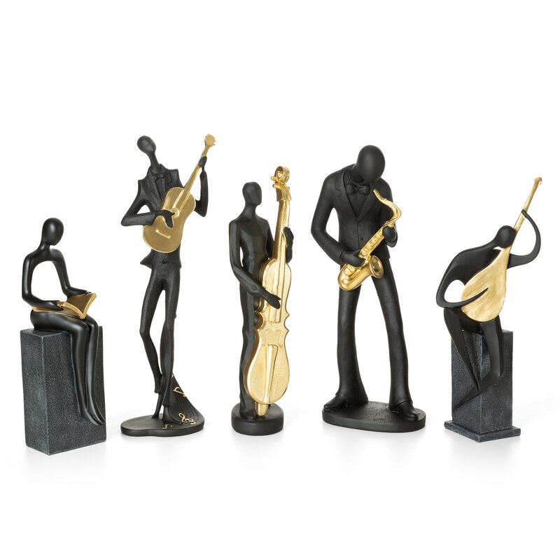 Figurka ceramiczna Rico czarna 15 X 11 X 36 CM – ozdoba dla miłośnika jazzu
