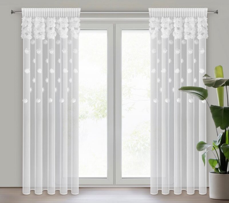 Firana gotowa DIANA 1 biała 140 X 270 CM – świeżość i elegancja
