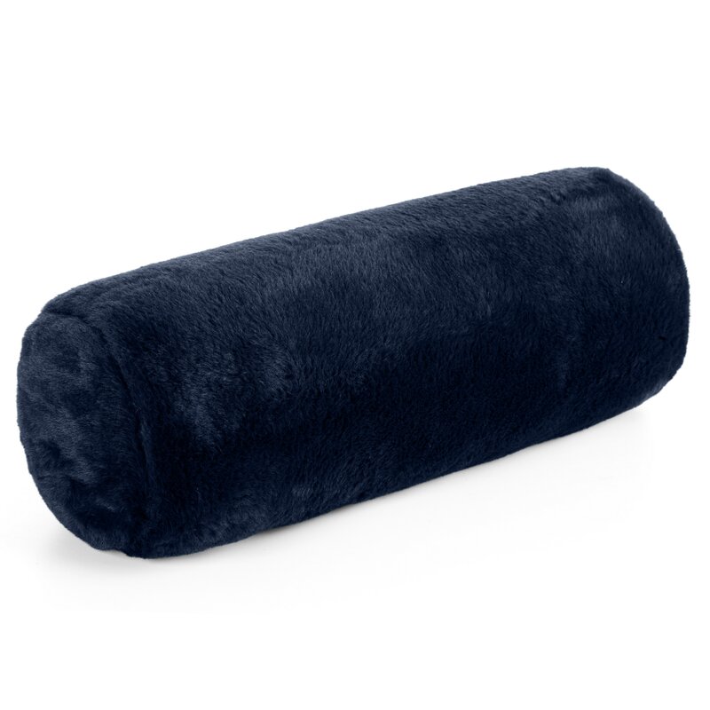 Poszewka futrzana NINA granatowa 15 x 45 cm – miękka w dotyku