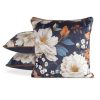Poszewka FIORA1 granatowa 45 X 45 cm – welwetowa z nadrukiem
