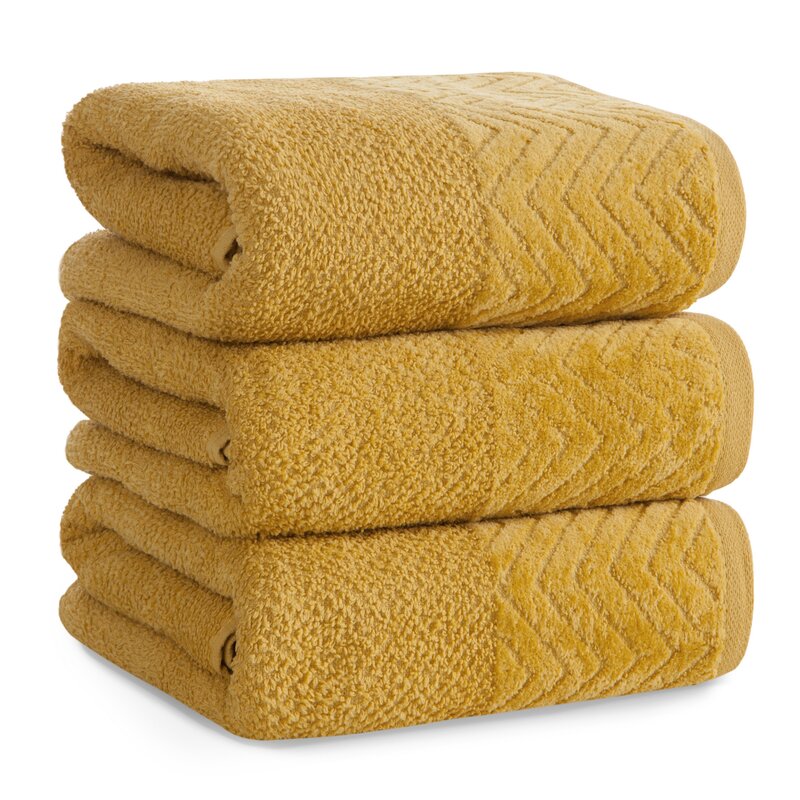 Ręcznik welurowy Loren musztardowy 70 x 140 cm – miękki i chłonny