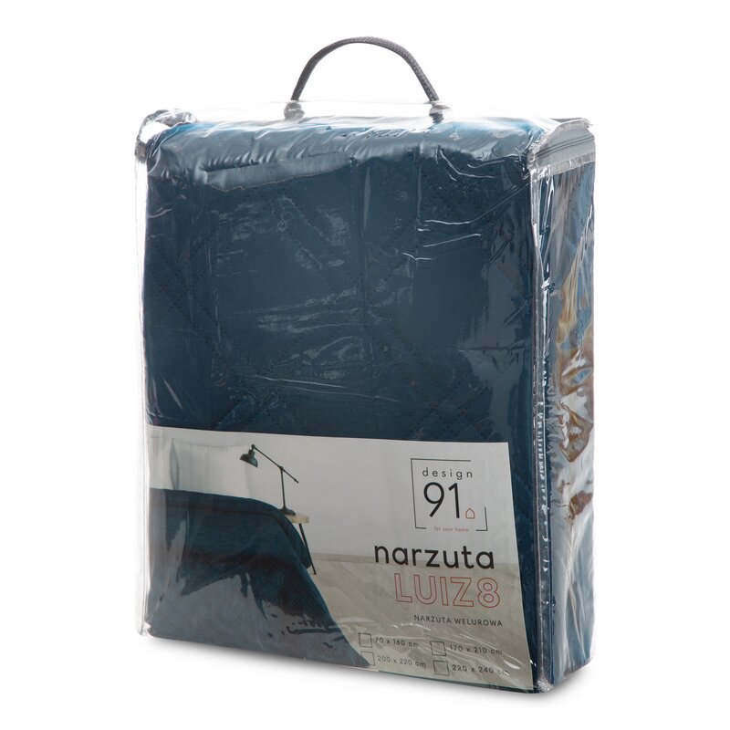 Narzuta welurowa Luiz 8 granatowa 220 x 240 cm – dodaje przytulności