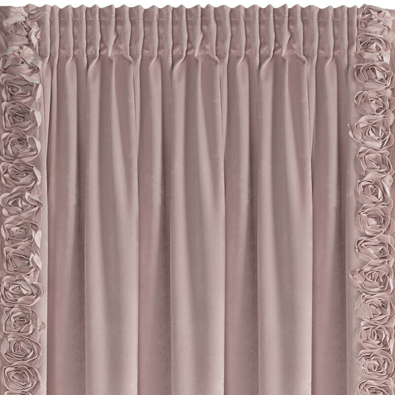 ZASŁONA GOTOWA ROSES 14 NA TAŚMIE 140 X 270 CM PUDROWY