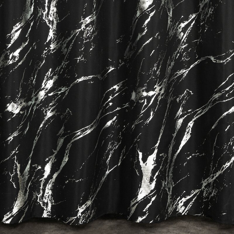Zasłona gotowa LANI czarna 140 X 250 CM – modny wzór marmuru