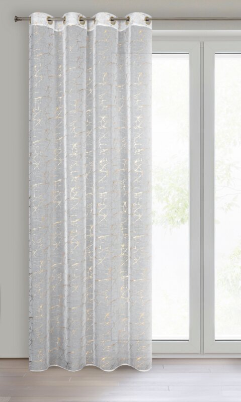 Firana gotowa REVA1 biała 140 X 250 cm – z subtelnym nadrukiem