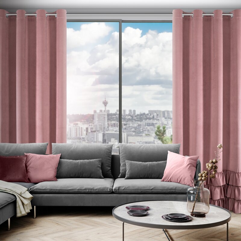 Zasłona gotowa Megi pudrowy róż 140 x 250 cm – zaciemnia pomieszczenie