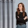 Zasłona gotowa ERIN szara 140 X 250 CM – miękki welwet z falbankami