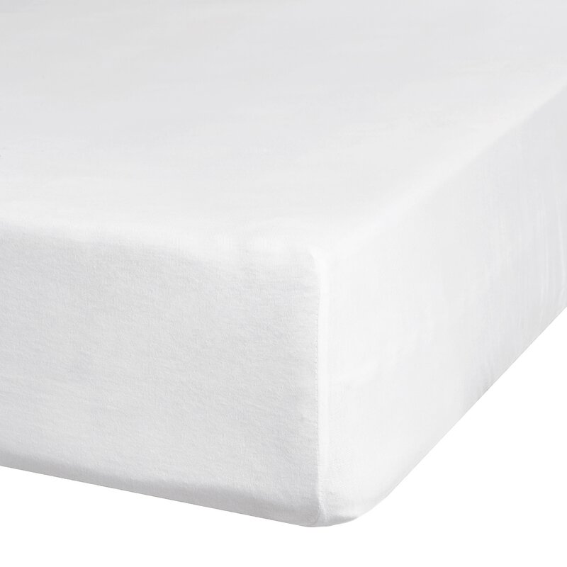 Prześcieradło z gumką JERS4 białe 240 X 220 X 30 cm – miękkie i elastyczne