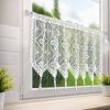 Zazdrostka ażurowa biała 150 x 60 cm – z kwiatowym wzorem