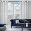 Firana gotowa Reva biała 140 X 250 CM – z subtelnym srebrnym nadrukiem