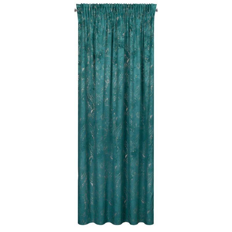 Zasłona welwetowa Nadia ciemnoturkusowa 140 X 300 cm – gotowa do zawieszenia