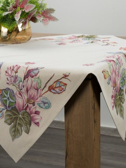 Obrus gobelinowy GOB/CHO/1215/NAT naturalny 100x100 cm – doda uroku wnętrzu
